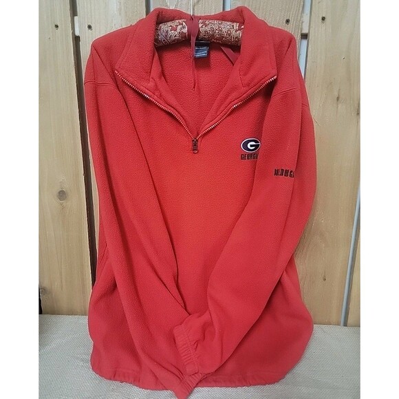Pro Edge Georgia Bulldogs UGA Quarter 1/4 Zip Pullover Sweater M Red - Picture 1 of 5